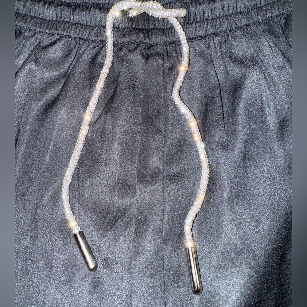 Solid And Striped Diamond Drawstring Satin Pant - image 4